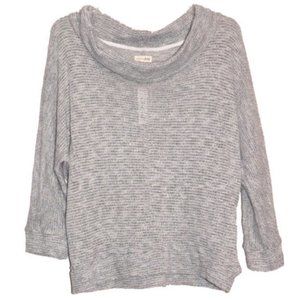 Maison Jules Women Heather Grey Cowl Neck 3/4 Sleeve XXL